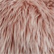 Posh Living Charlie Modern Faux Fur Fabric Ottoman with Acrylic Legs in Pink