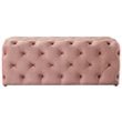 Posh Living Brice Modern Button-Tufted Velvet Bench in Blush Pink