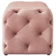 Posh Living Brice Modern Button-Tufted Velvet Bench in Blush Pink