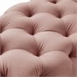 Posh Living Brice Modern Button-Tufted Velvet Bench in Blush Pink