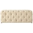 Posh Living Brice Modern Button-Tufted Linen Fabric Bench in Beige