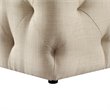 Posh Living Brice Modern Button-Tufted Linen Fabric Bench in Beige