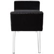 Posh Living Katherine Velvet Upholstered Bench with Acrylic Legs in Black