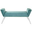 Posh Living Katherine Velvet Upholstered Bench with Acrylic Legs in Slate Blue
