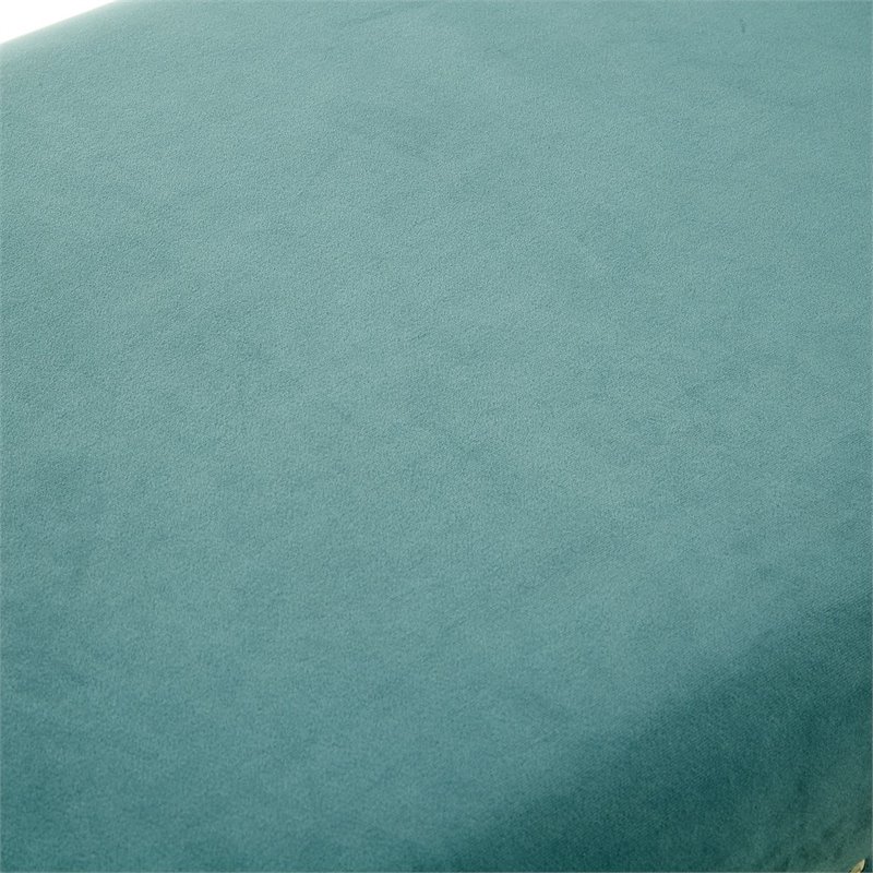 Posh Living Katherine Velvet Upholstered Bench with Acrylic Legs in Slate Blue