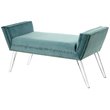 Posh Living Katherine Velvet Upholstered Bench with Acrylic Legs in Slate Blue