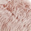Posh Colin Faux Fur Fabric Ottoman with Stainless Steel X-Legs in Rose/Chrome