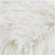 Posh Colin Faux Fur Fabric Ottoman with Stainless Steel X-Legs in White/Chrome