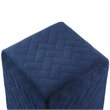 Posh Living Micah Modern Quilted Velvet Upholstered Cube Ottoman in Blue