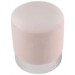 Posh Living Jason Velvet Round Ottoman with Metal Base in Blush Pink/Chrome