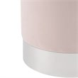 Posh Living Jason Velvet Round Ottoman with Metal Base in Blush Pink/Chrome