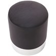 Posh Living Jason Velvet Round Ottoman with Metal Base in Black/Chrome
