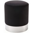 Posh Living Jason Velvet Round Ottoman with Metal Base in Black/Chrome