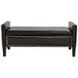 Posh Living Genesis Faux Leather Storage Bench with Nailhead Trim in Espresso