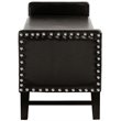 Posh Living Genesis Faux Leather Storage Bench with Nailhead Trim in Espresso
