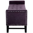 Posh Living Genesis Tufted Velvet Storage Bench with Nailhead Trim in Purple