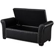 Posh Living Ashley Faux Leather Storage Bench with Nail Head Trim in Black