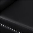 Posh Living Ashley Faux Leather Storage Bench with Nail Head Trim in Black