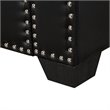 Posh Living Ashley Faux Leather Storage Bench with Nail Head Trim in Black