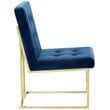 Posh Living Evan Velvet Dining Side Chair in Navy Blue/Chrome (Set of 2)