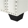Posh Living Ashley Faux Leather Storage Bench with Nail Head Trim in Ivory