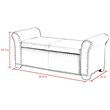 Posh Living Ashley Faux Leather Storage Bench with Nail Head Trim in Ivory