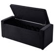 Posh Living Jake Velvet Upholstered Bench with Shoe Storage in Black