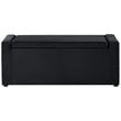 Posh Living Jake Velvet Upholstered Bench with Shoe Storage in Black