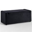 Posh Living Jake Velvet Upholstered Bench with Shoe Storage in Black