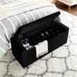 Posh Living Jake Velvet Upholstered Bench with Shoe Storage in Black