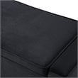 Posh Living Jake Velvet Upholstered Bench with Shoe Storage in Black