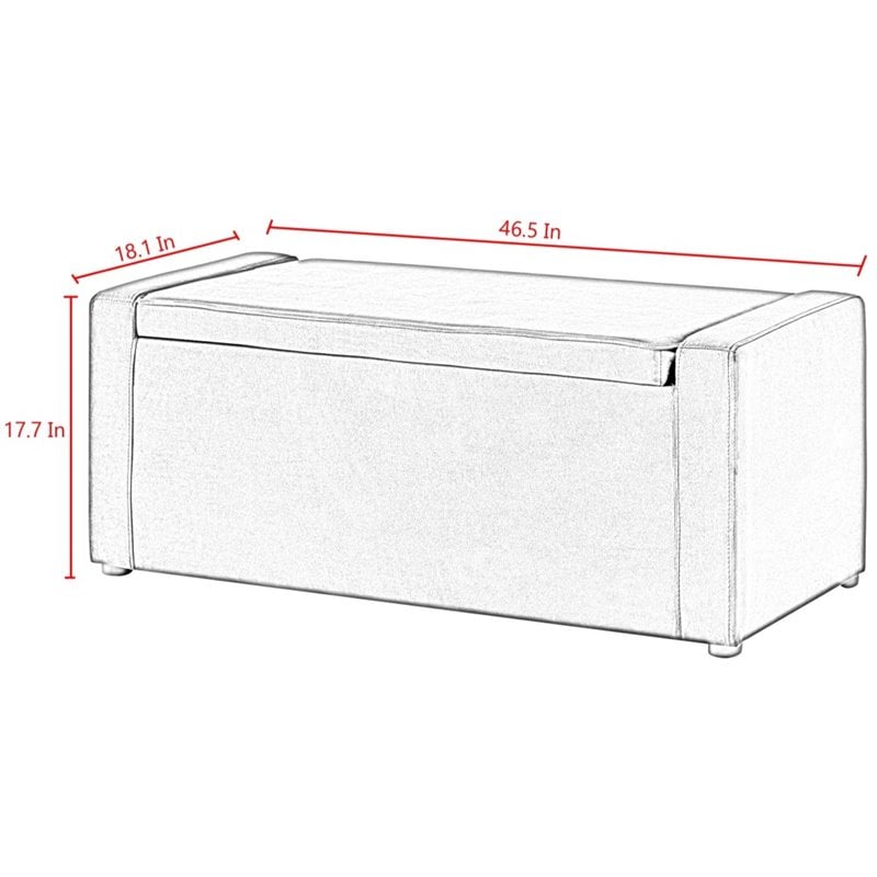 Posh Living Jake Velvet Upholstered Bench with Shoe Storage in Black