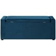 Posh Living Jake Velvet Upholstered Bench with Shoe Storage in Blue