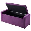 Posh Living Jake Velvet Upholstered Bench with Shoe Storage in Purple