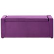 Posh Living Jake Velvet Upholstered Bench with Shoe Storage in Purple