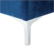 Posh Living Levi Tufted Velvet Storage Ottoman with Chrome Legs in Navy Blue