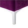 Posh Living Levi Tufted Velvet Storage Ottoman with Chrome Legs in Purple