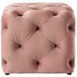 Posh Living Leonard Modern Velvet Square Ottoman in Blush Pink