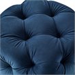 Posh Living Leonard Modern Velvet Square Ottoman in Navy Blue