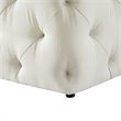Posh Living Leonard Modern Linen Fabric Square Ottoman in Cream/White