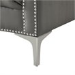 Posh Living Ryder Button Tufted Leather Chesterfield Accent Chair - Gray/Chrome