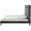 Posh Living Blake Button-Tufted Velvet Platform King Bed Frame in Gray