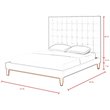 Posh Living Blake Button-Tufted Velvet Platform King Bed Frame in Gray