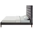 Posh Living Blake Button-Tufted Velvet Queen Bed Frame in Gray