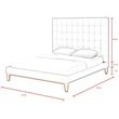 Posh Living Blake Button-Tufted Velvet Platform King Bed Frame in Blue