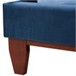 Posh Living Blake Button-Tufted Velvet Queen Bed Frame in Blue