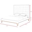 Posh Living Blake Button-Tufted Velvet Queen Bed Frame in Blue