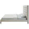 Posh Living Blake Button-Tufted Linen Fabric Queen Bed Frame in Beige
