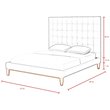 Posh Living Blake Button-Tufted Linen Fabric King Bed Frame in Light Gray