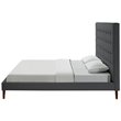 Posh Living Blake Button-Tufted Linen Fabric Queen Bed Frame in Light Gray